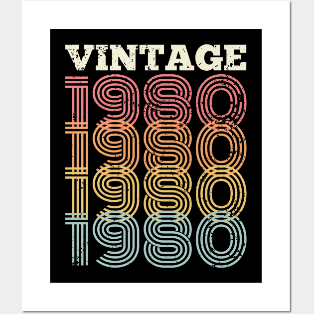 40th birthday gifts for men and women 1980 gift 40 years old Wall Art by CheesyB